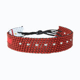 Handmade Beaded ArtiKen Every Damn Day Maroon and White Bracelet