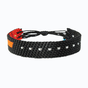 Handmade Beaded ArtiKen Every Damn Day Black and Red Bracelet