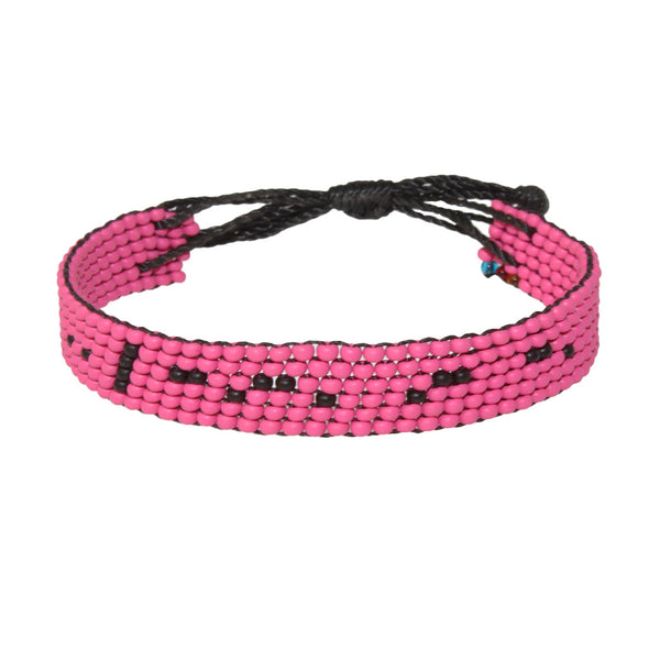 I Can Morse Code Matte Pink Bracelet