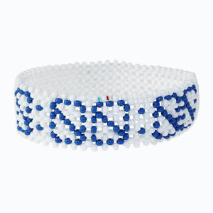 Handmade Beaded ArtiKen Timeless Potential Blue and White Bracelet