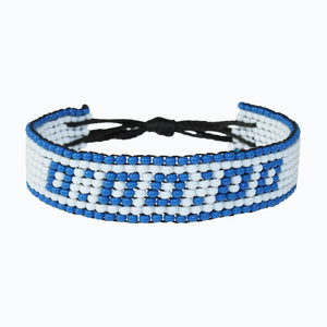Handmade Beaded Artiken Timeless Potential Blue and White Bracelet