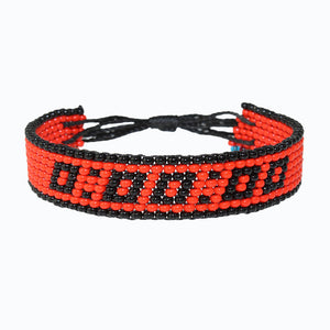 Handmade Beaded ArtiKen Timeless Potential Black and Red Bracelet