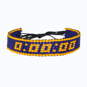 Handmade Beaded ArtiKen Timeless Potential Blue and Orange Bracelet