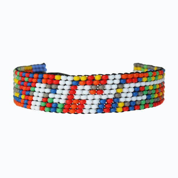 New York City marathon bracelet multiple colors that resemble the subway.